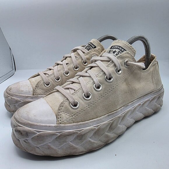 Converse Chuck Taylor Runway Cable Womens Size 8 White Platform Lift Ox Shoes - Picture 4 of 13